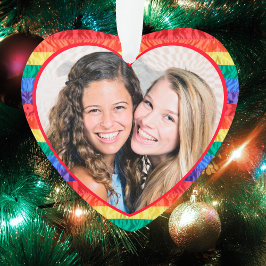 LGBTQ Benutzerdefiniertes Foto Gay Pride-Regenboge Ornament