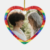 LGBTQ benutzerdefiniertes Foto Gay-Regenbogenflagg Keramik Ornament (Hinten)