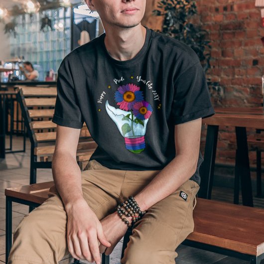 LGBTQ Bisexuelle Flagge Sonnenblumen in einer Glüh T-Shirt