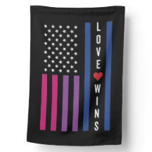 LGBTQ Bisexuelle Liebe gewinnt amerikanische Flagg