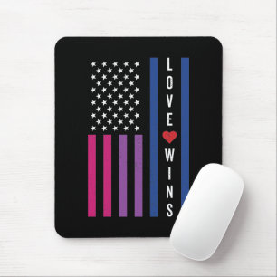 LGBTQ Bisexuelle Liebe gewinnt amerikanische Flagg Mousepad