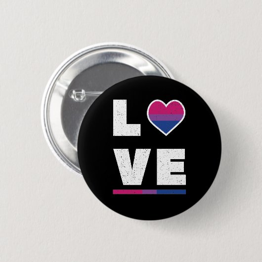 LGBTQ Bisexuelle Pride Flag Beängstigende Grunge-L Button (Vorne & Hinten)