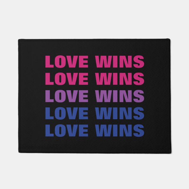 LGBTQ Bisexuelle Pride-Liebe gewinnt benutzerdefin Fußmatte (Vorderseite)