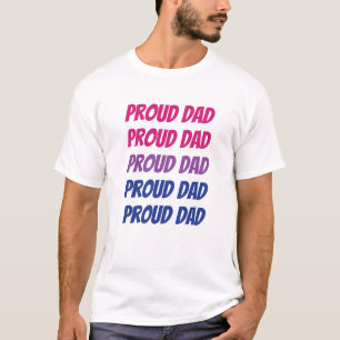 LGBTQ Bisexueller Stolz Papa Wiederholender Text T-Shirt