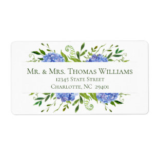 LGBTQ Blaue Hortensien Florale Hochzeitsadresse