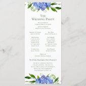 LGBTQ Blaue Hortensien Florales Hochzeitsprogramm Programm (Rückseite)