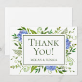 LGBTQ Blue Hydrangeas Floral Dankeskarte (Vorne/Hinten)