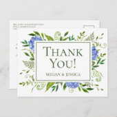 LGBTQ Blue Hydrangeas Floral Folded Sentiment Postkarte (Vorne/Hinten)