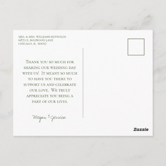 LGBTQ Blue Hydrangeas Floral Folded Sentiment Postkarte (Rückseite)