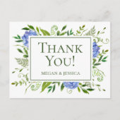 LGBTQ Blue Hydrangeas Floral Folded Sentiment Postkarte (Vorderseite)