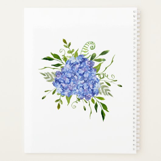 LGBTQ Blue Hydrangeas Floral Wedding Planer (Rückseite)
