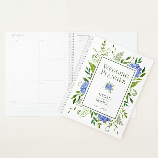 LGBTQ Blue Hydrangeas Floral Wedding Planer (Anzeige)