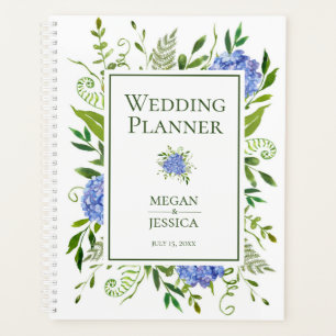 LGBTQ Blue Hydrangeas Floral Wedding Planer