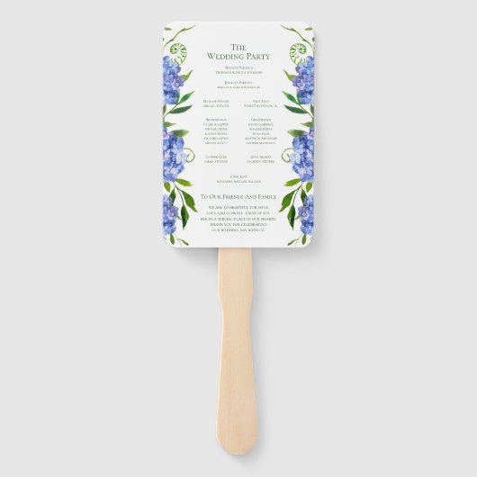LGBTQ Blue Hydrangeas Floral Wedding Program Fächer (Rückseite)