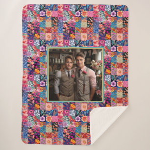 LGBTQ Boho Quilt Keepake Wedding Foto Collage Sherpadecke