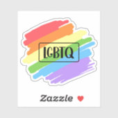 LGBTQ Brushstrokes Rainbow Aufkleber (Blatt)