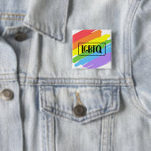 LGBTQ Brushstrokes Rainbow Button (Beispiel)