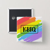 LGBTQ Brushstrokes Rainbow Button (Vorne & Hinten)