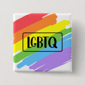 LGBTQ Brushstrokes Rainbow Button (Vorderseite)