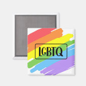 LGBTQ Brushstrokes Rainbow Magnet (Vorderseite/Rückseite)
