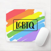 LGBTQ Brushstrokes Rainbow Mousepad (Mit Mouse)