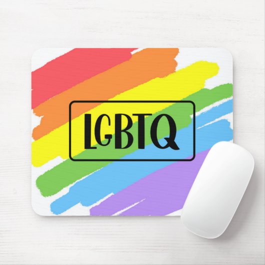 LGBTQ Brushstrokes Rainbow Mousepad (Mit Mouse)