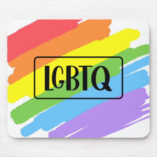 LGBTQ Brushstrokes Rainbow Mousepad (Vorne)