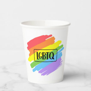 LGBTQ Brushstrokes Rainbow Pappbecher