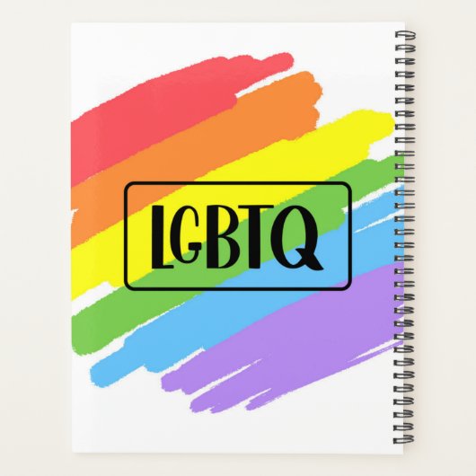 LGBTQ Brushstrokes Rainbow Planer (Rückseite)