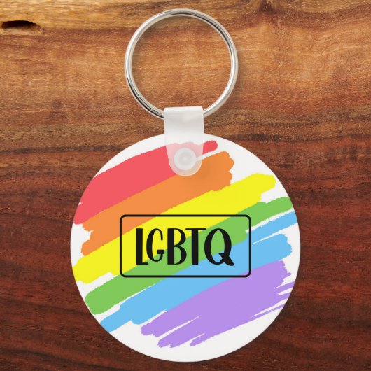 LGBTQ Brushstrokes Rainbow Schlüsselanhänger (Vorderseite)