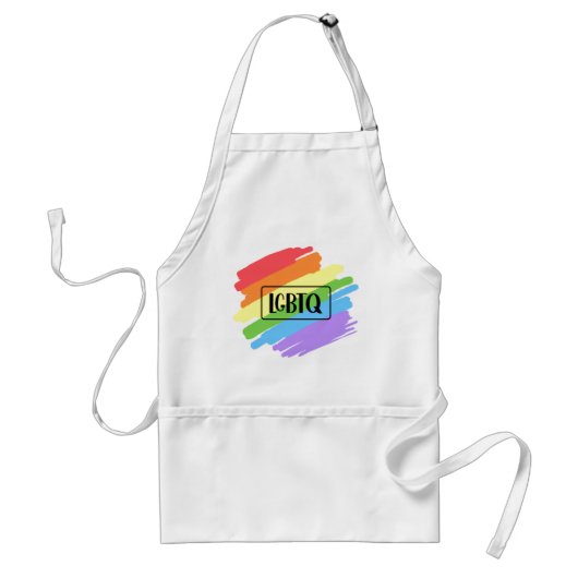 LGBTQ Brushstrokes Rainbow Schürze (Vorne)