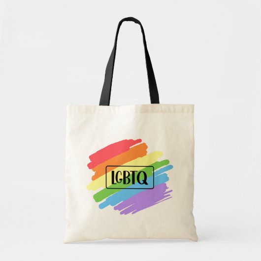 LGBTQ Brushstrokes Rainbow Tragetasche (Vorne)