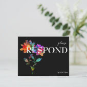 🌈 LGBTQ-Budget mit Menü Petals & Pride RSVP Karte (Stehend Vorderseite)