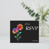 🌈 LGBTQ Budget  Petals & Pride  RSVP Karte (Stehend Vorderseite)