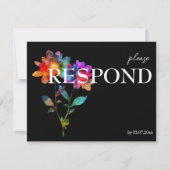 🌈 LGBTQ Budget with menu  Petals & Pride  RSVP Karte (Vorderseite)