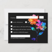 🌈 LGBTQ Budget with menu  Petals & Pride  RSVP Karte (Rückseite)