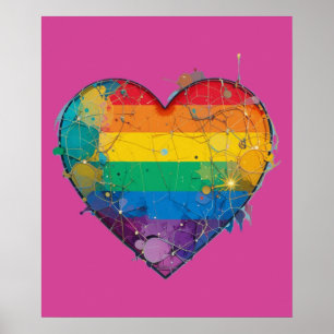 LGBTQ Chaos Hörhandgezeichnete digitale Kunst Poster