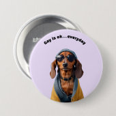 LGBTQ DACHSHUND BUTTON (Vorne & Hinten)