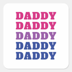 LGBTQ Daddy Bisexual Pride Vater Vatertag Quadratischer Aufkleber