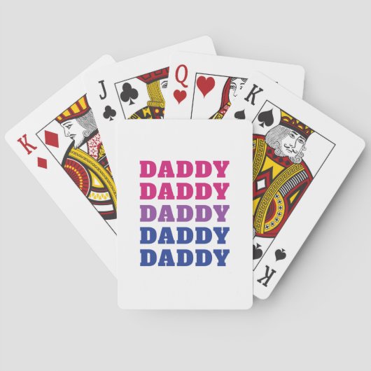 LGBTQ Daddy Bisexual Pride Vater Vatertag Spielkarten (Rückseite)