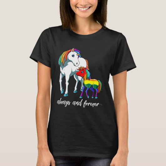 LGBTQ Daughter Son  Unicorn Mama T-Shirt (Vorderseite)