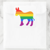 LGBTQ-Demokrat-Pride Quadratischer Aufkleber (Tasche)