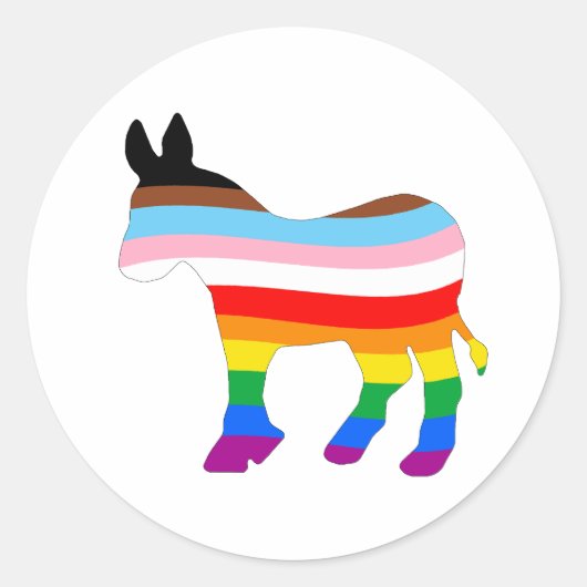 LGBTQ-Demokrat Runder Aufkleber (Vorderseite)