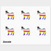 LGBTQ-Demokrat Runder Aufkleber (Blatt)