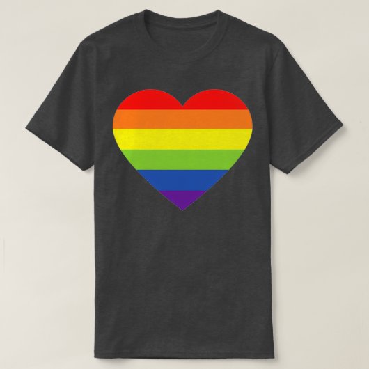 LGBTQ-Design für Regenbogen-Herz T-Shirt (Design vorne)