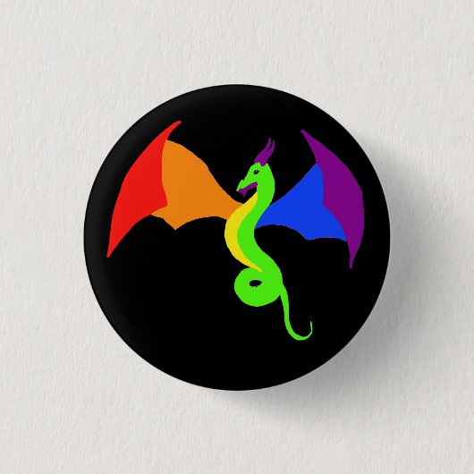 LGBTQ Drache-Knopf Button (Vorderseite)