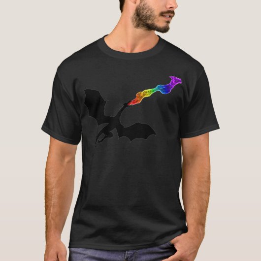 LGBTQ-Drache mit Rainbow-Fire-Prix T-Shirt (Vorderseite)