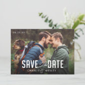 LGBTQ Einfach Traditionell Save the Date mit Foto (Stehend Vorderseite)