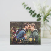 LGBTQ Einfach Traditionell Save the Date mit Foto Postkarte (Stehend Vorderseite)
