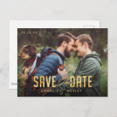 LGBTQ Einfach Traditionell Save the Date mit Foto Postkarte (Vorne/Hinten)
